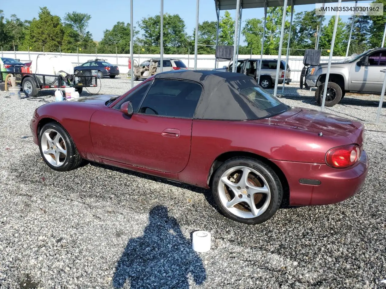 2003 Mazda Mx-5 Miata Base VIN: JM1NB353430301962 Lot: 62784665