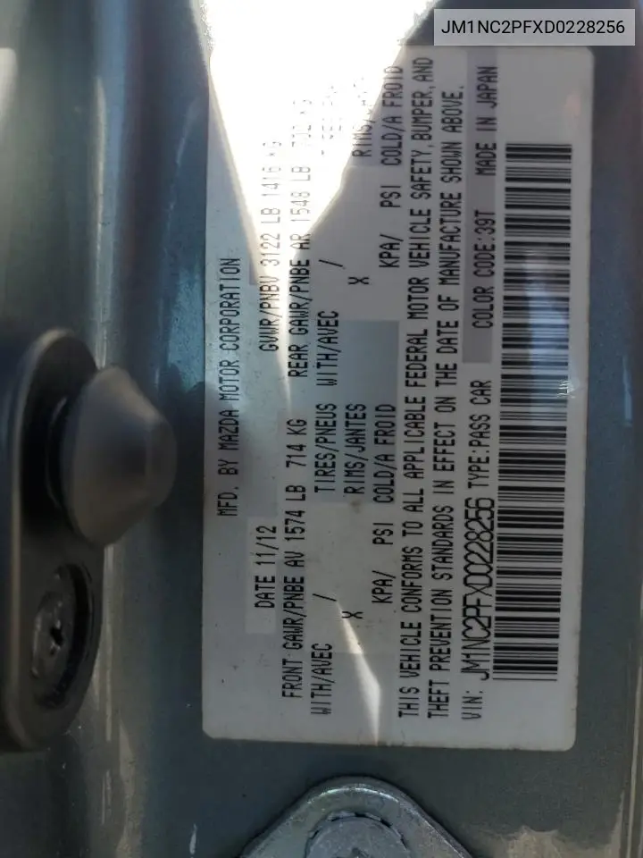 2013 Mazda Mx-5 Miata Grand Touring VIN: JM1NC2PFXD0228256 Lot: 48791765