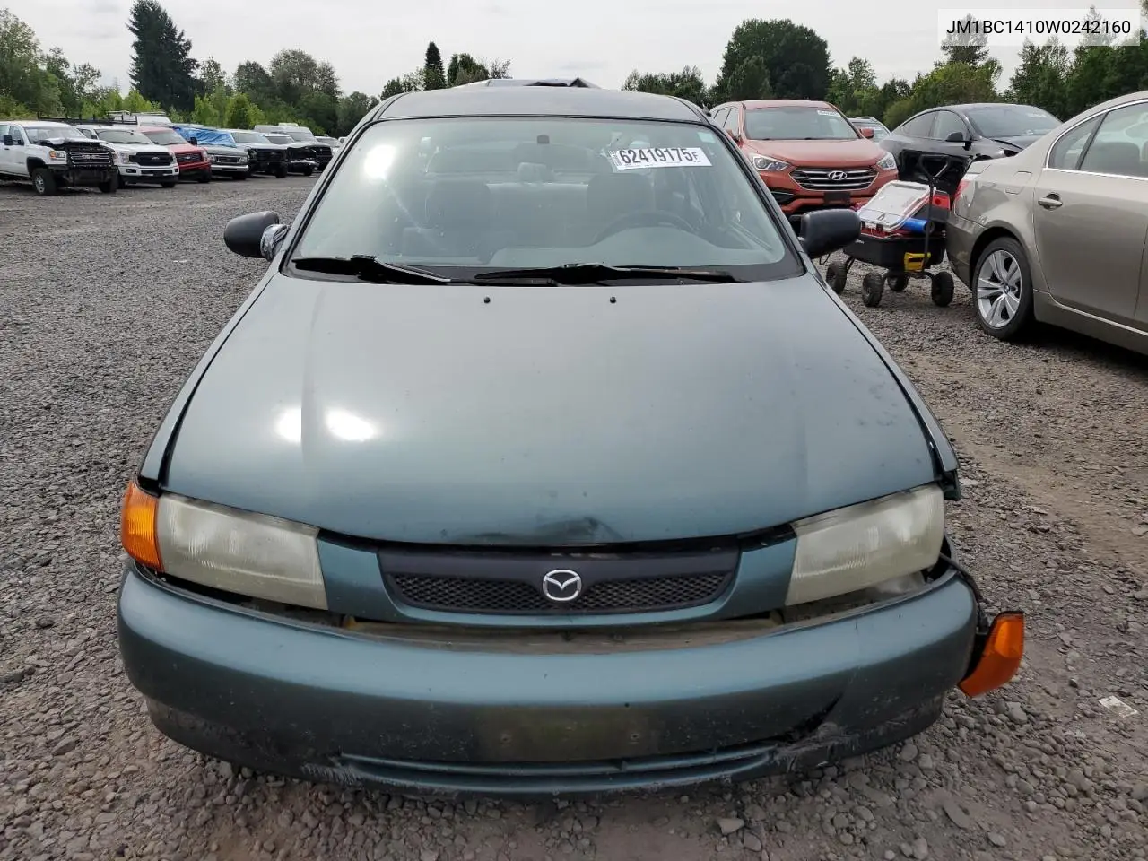 1998 Mazda Protege Dx VIN: JM1BC1410W0242160 Lot: 62419175