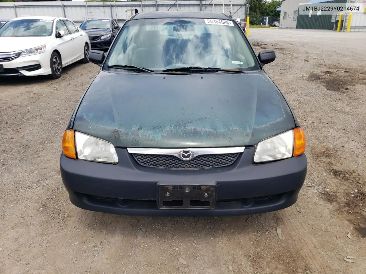 2000 Mazda Protege Dx VIN: JM1BJ2229Y0214674 Lot: 56354685