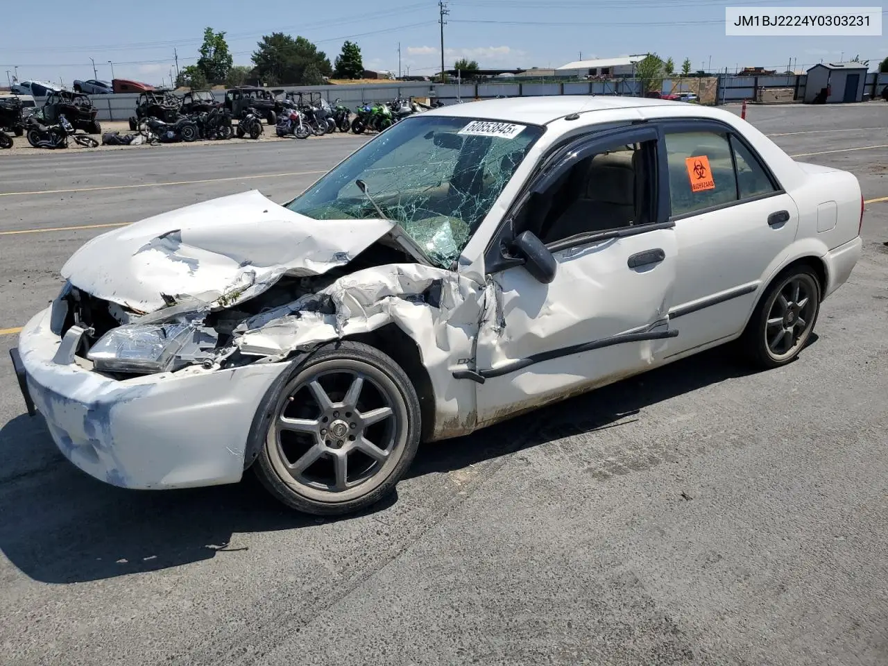 2000 Mazda Protege Dx VIN: JM1BJ2224Y0303231 Lot: 60853845