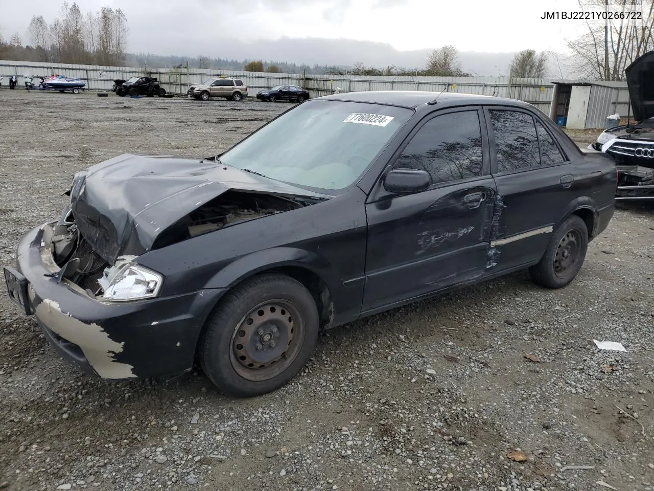 2000 Mazda Protege Dx VIN: JM1BJ2221Y0266722 Lot: 77600224