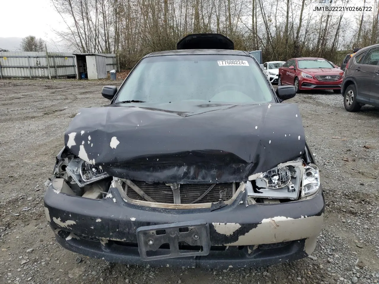 2000 Mazda Protege Dx VIN: JM1BJ2221Y0266722 Lot: 77600224
