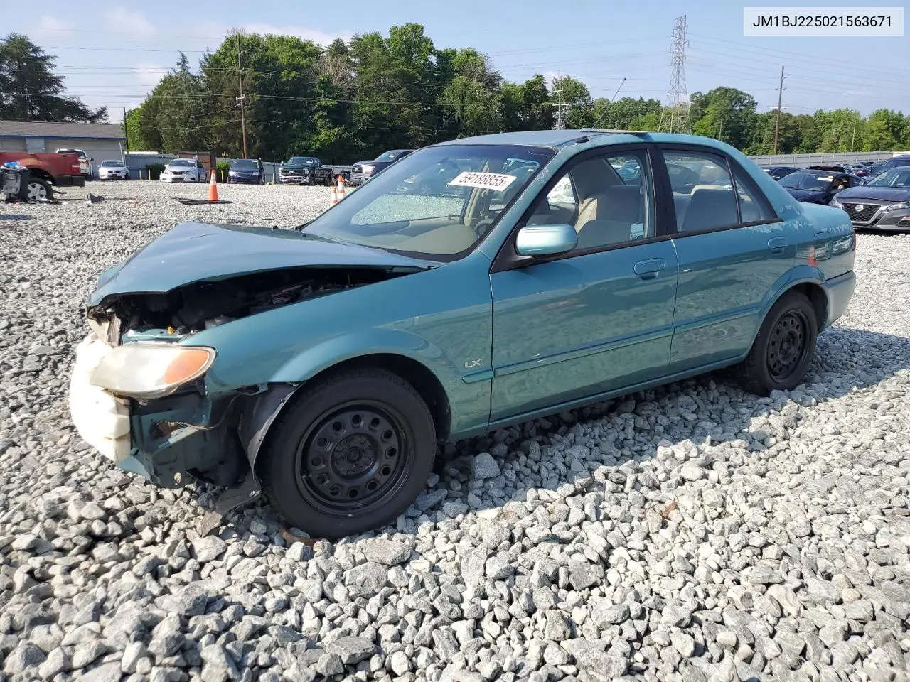 2002 Mazda Protege Dx VIN: JM1BJ225021563671 Lot: 59188855