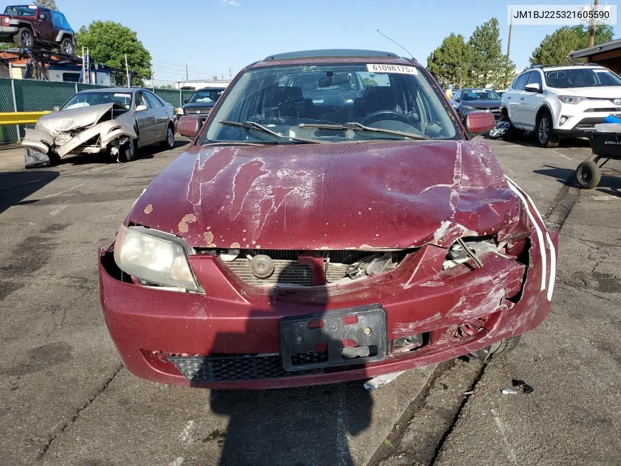 2002 Mazda Protege Dx VIN: JM1BJ225321605590 Lot: 61098175