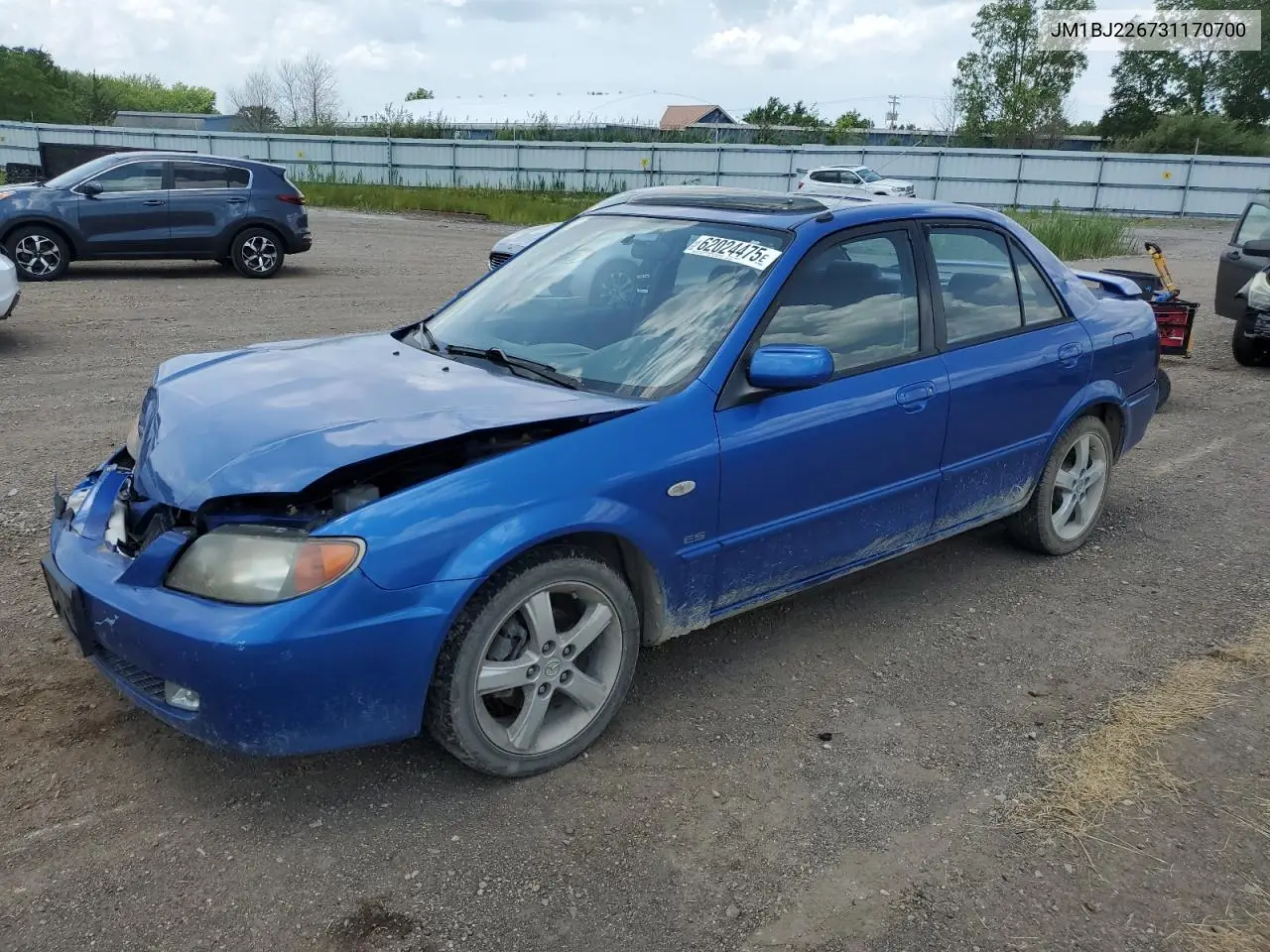 2003 Mazda Protege Dx VIN: JM1BJ226731170700 Lot: 62024475