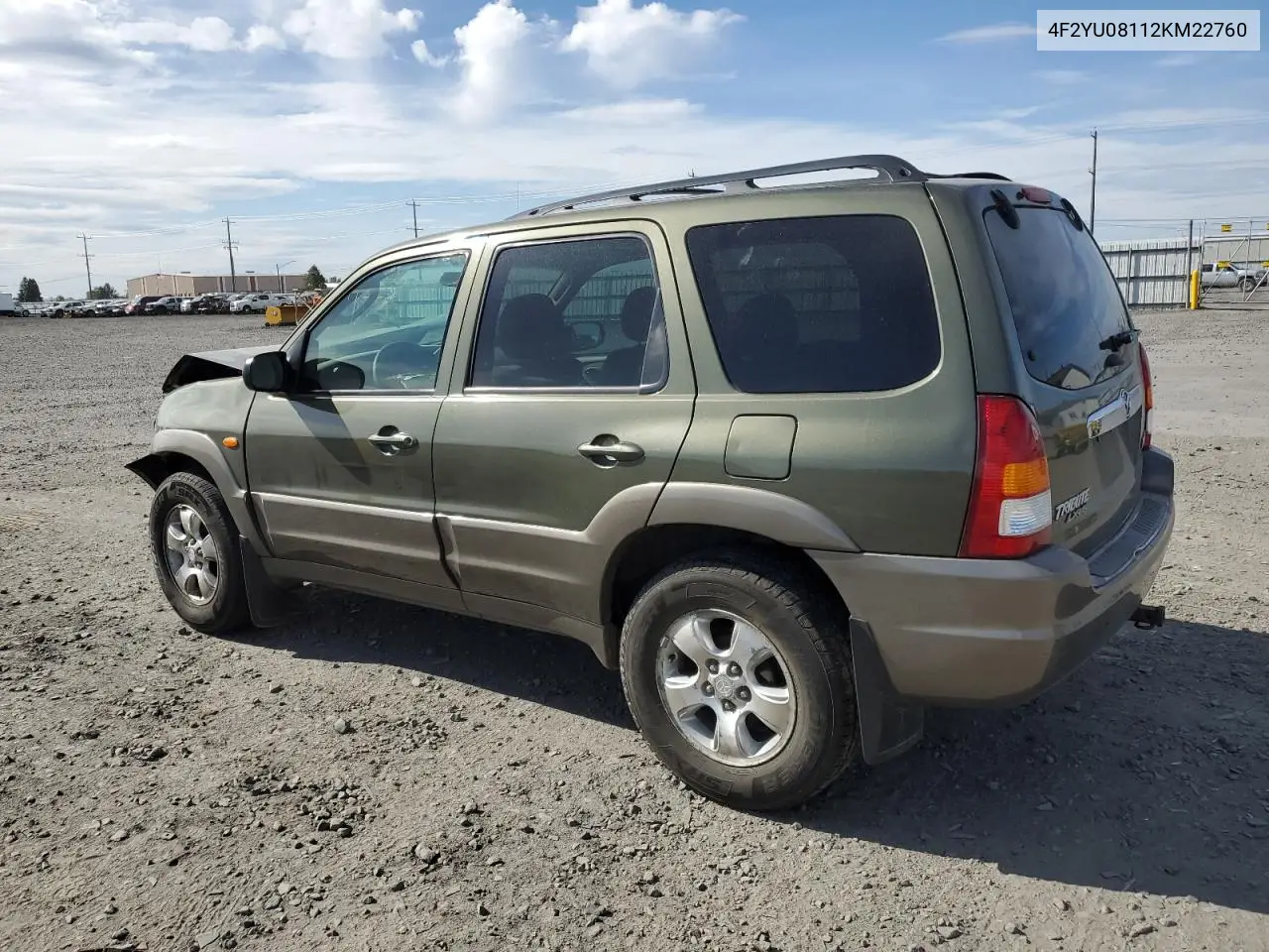 2002 Mazda Tribute Lx VIN: 4F2YU08112KM22760 Lot: 56023875
