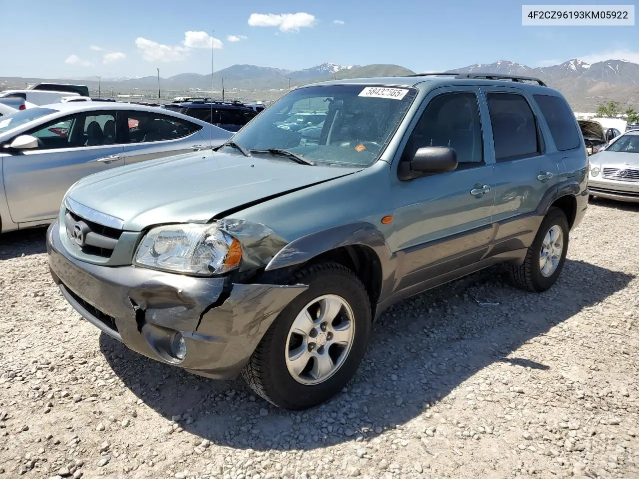 2003 Mazda Tribute Es VIN: 4F2CZ96193KM05922 Lot: 58432565