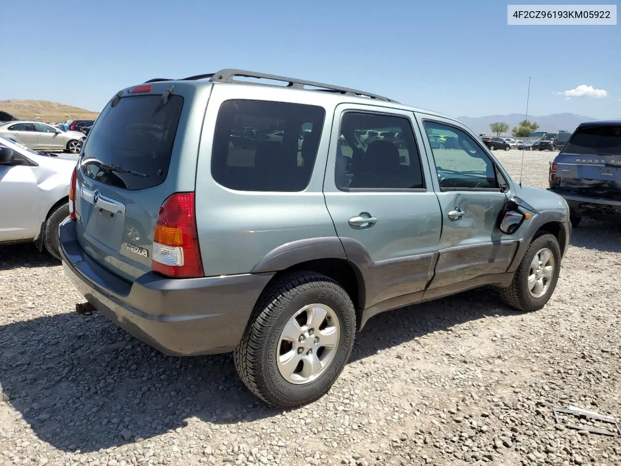 2003 Mazda Tribute Es VIN: 4F2CZ96193KM05922 Lot: 58432565