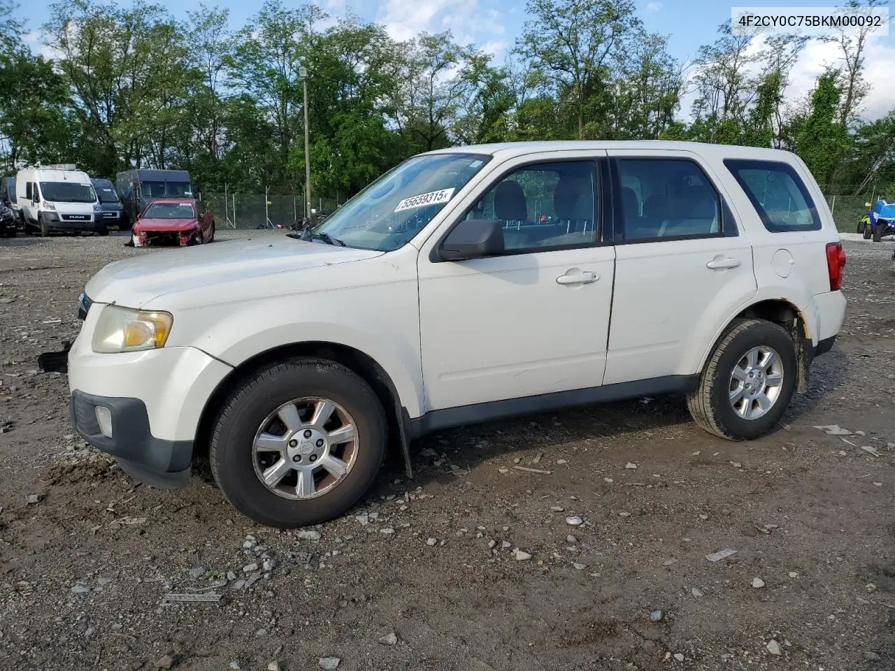 2011 Mazda Tribute I VIN: 4F2CY0C75BKM00092 Lot: 55659315