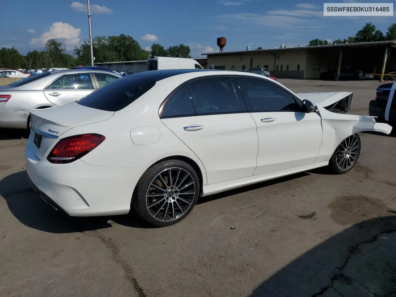 2019 Mercedes-Benz C 300 4Matic VIN: 55SWF8EB0KU316485 Lot: 65500275