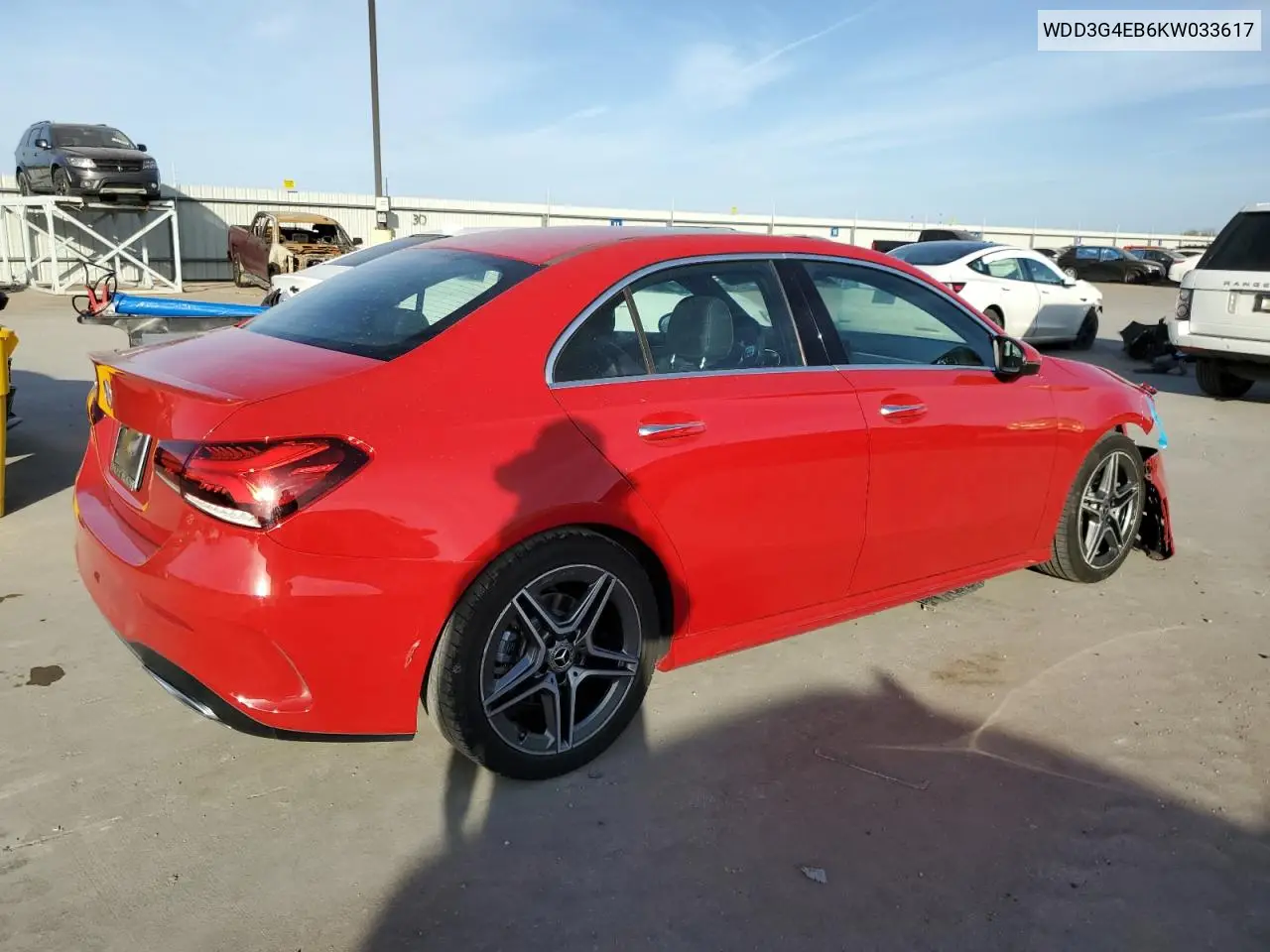 2019 Mercedes-Benz A 220 VIN: WDD3G4EB6KW033617 Lot: 49183505