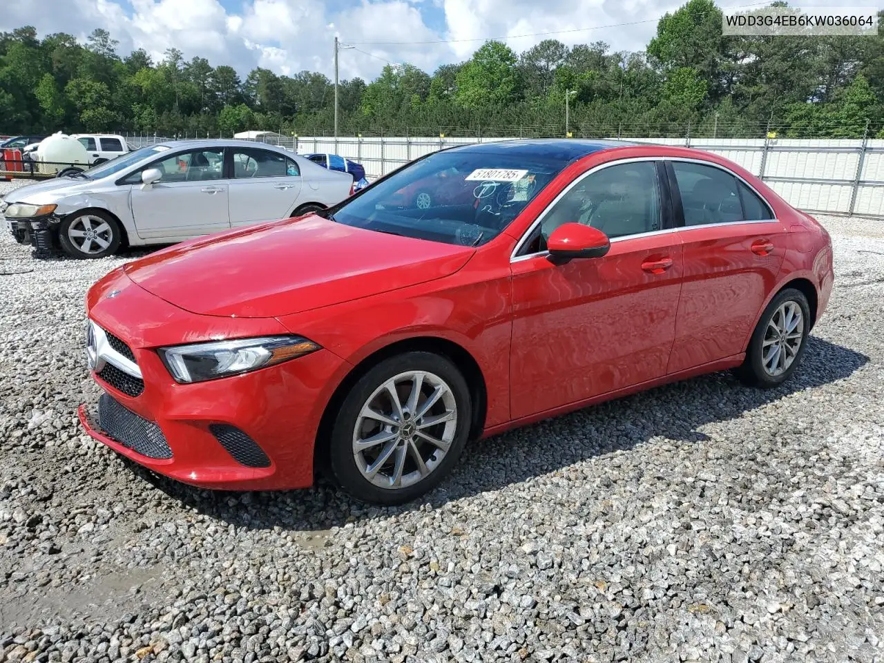 2019 Mercedes-Benz A 220 VIN: WDD3G4EB6KW036064 Lot: 51801785