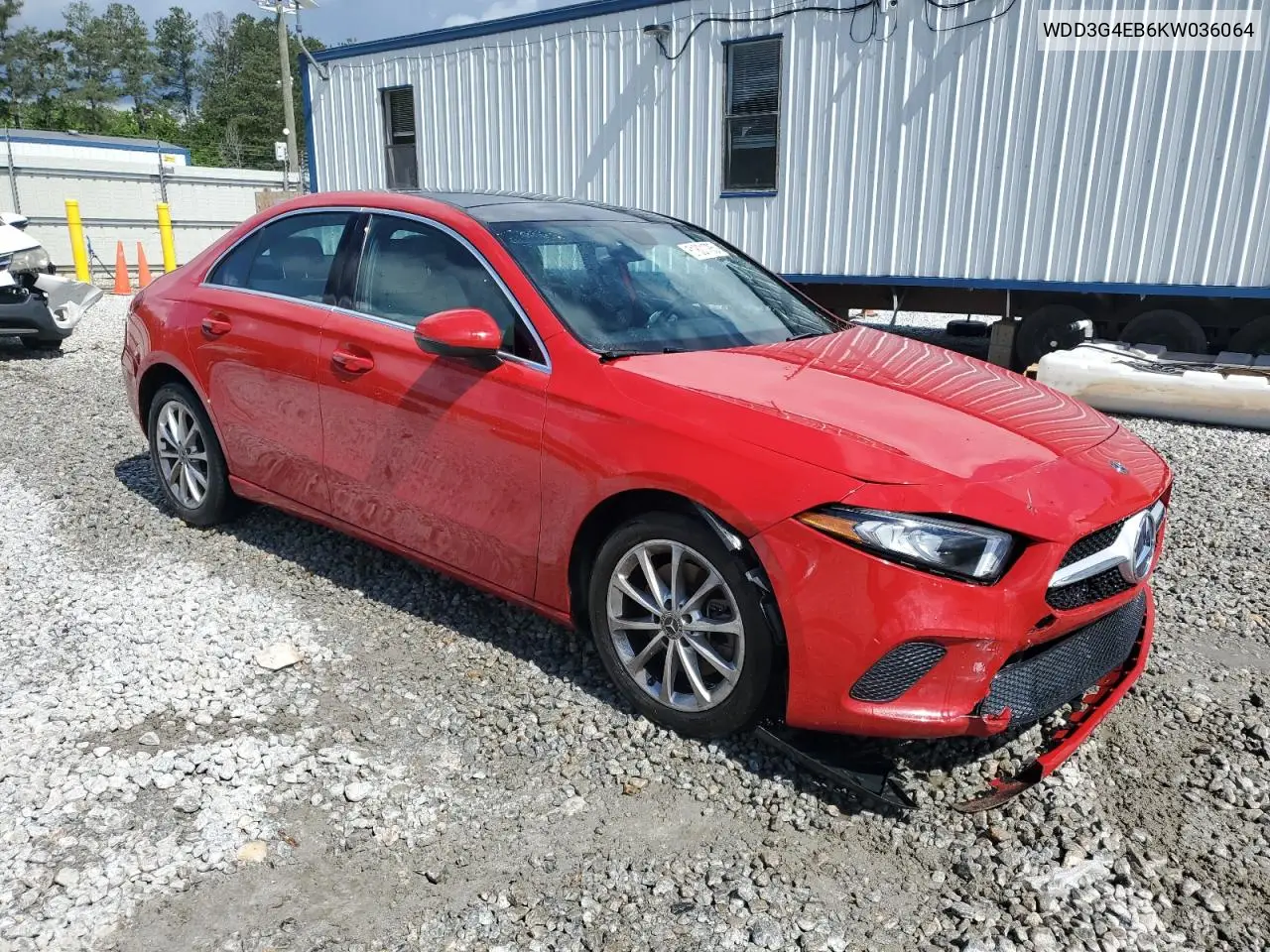 2019 Mercedes-Benz A 220 VIN: WDD3G4EB6KW036064 Lot: 51801785
