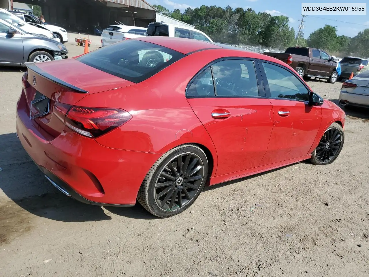 2019 Mercedes-Benz A 220 VIN: WDD3G4EB2KW015955 Lot: 53022625