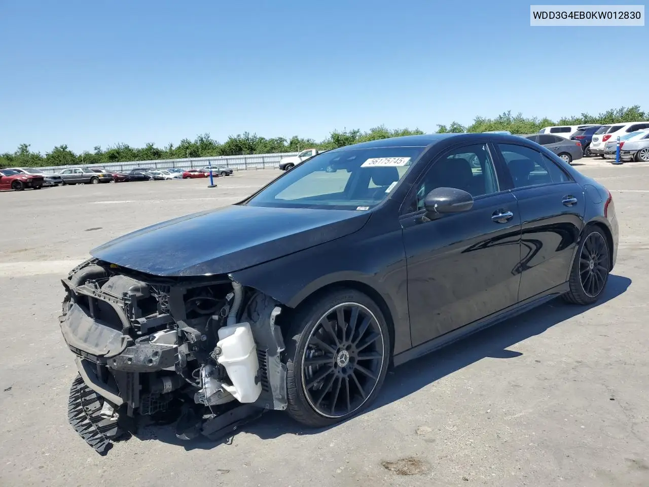 2019 Mercedes-Benz A 220 VIN: WDD3G4EB0KW012830 Lot: 56175745
