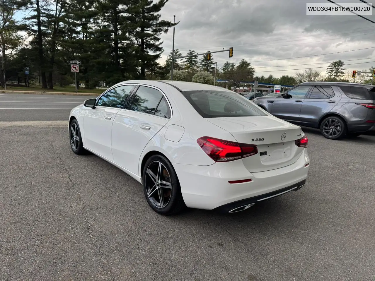 2019 Mercedes-Benz A 220 4Matic VIN: WDD3G4FB1KW000720 Lot: 56886445