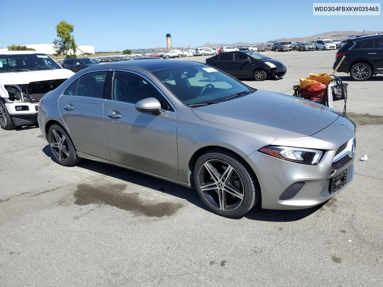 2019 Mercedes-Benz A 220 4Matic VIN: WDD3G4FBXKW035465 Lot: 57601635