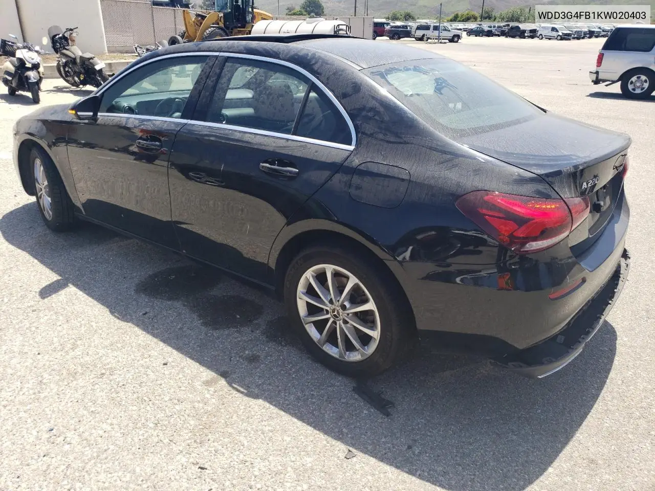 2019 Mercedes-Benz A 220 4Matic VIN: WDD3G4FB1KW020403 Lot: 58866554