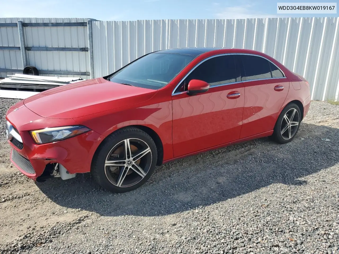 2019 Mercedes-Benz A 220 VIN: WDD3G4EB8KW019167 Lot: 60721065