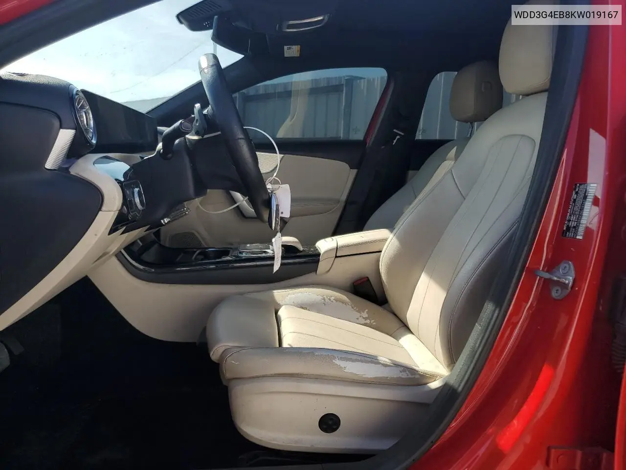 2019 Mercedes-Benz A 220 VIN: WDD3G4EB8KW019167 Lot: 60721065