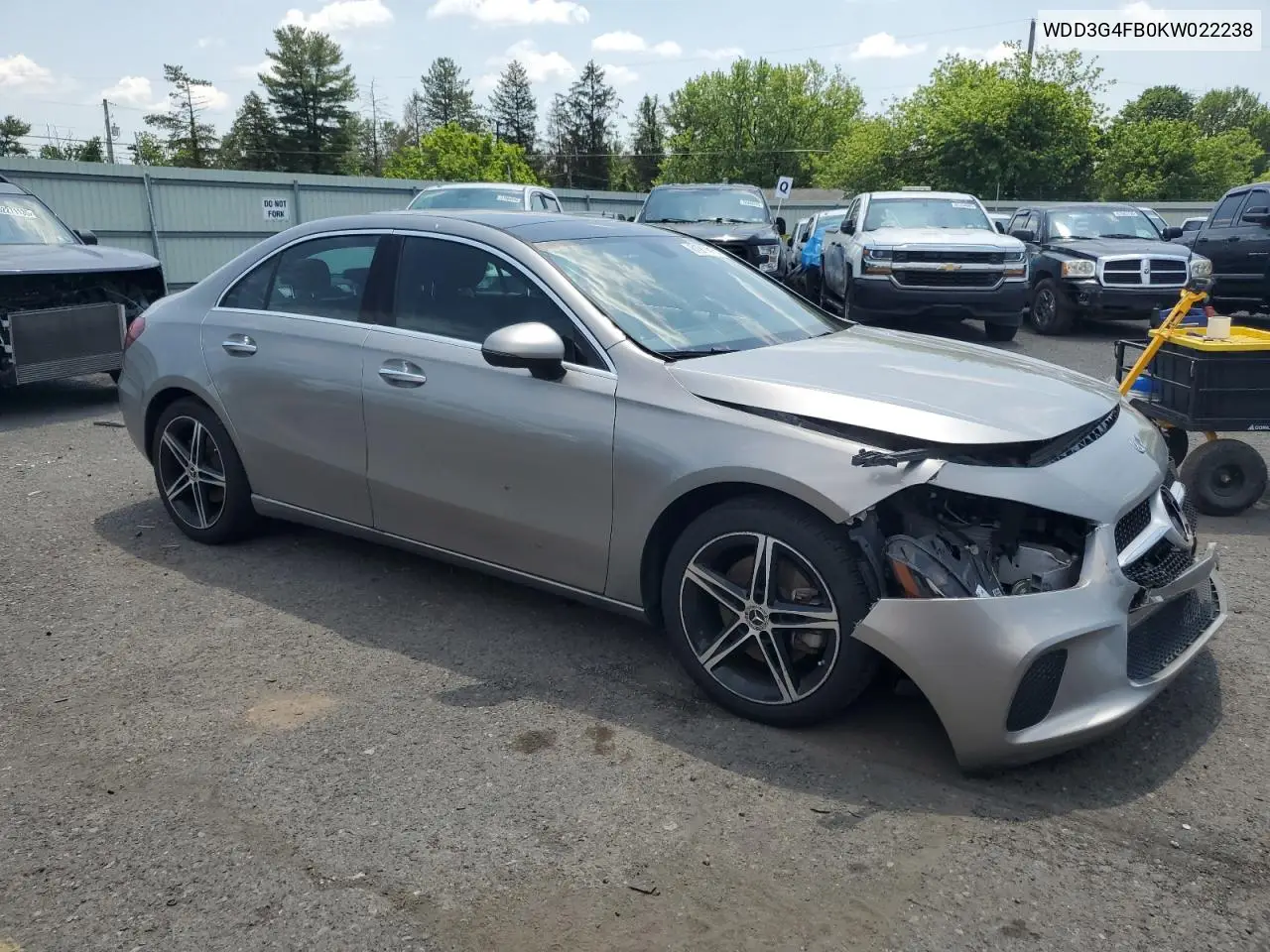 2019 Mercedes-Benz A 220 4Matic VIN: WDD3G4FB0KW022238 Lot: 61911415