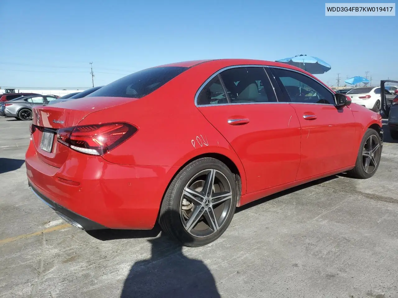 2019 Mercedes-Benz A 220 4Matic VIN: WDD3G4FB7KW019417 Lot: 62854805
