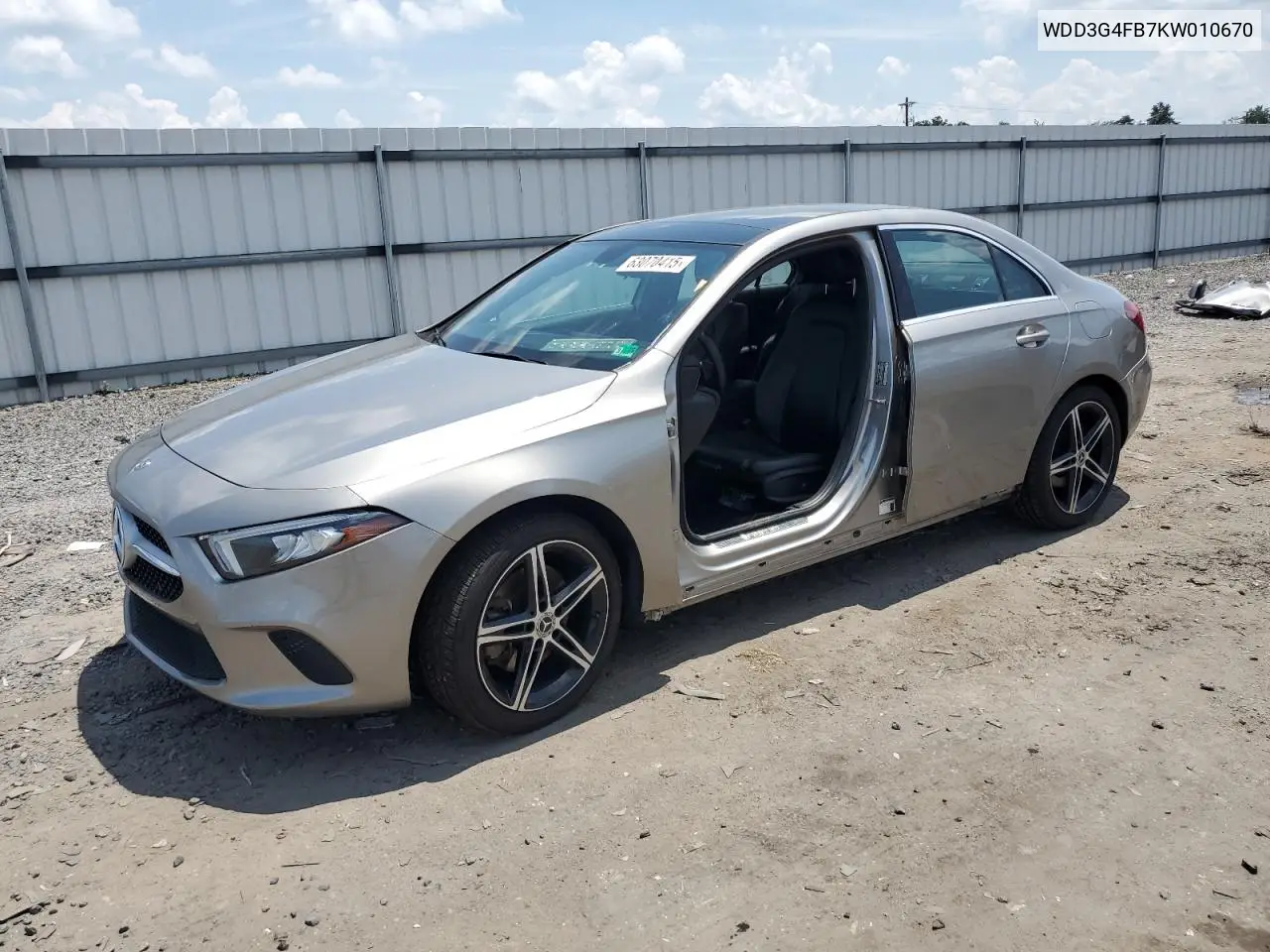 2019 Mercedes-Benz A 220 4Matic VIN: WDD3G4FB7KW010670 Lot: 63070415