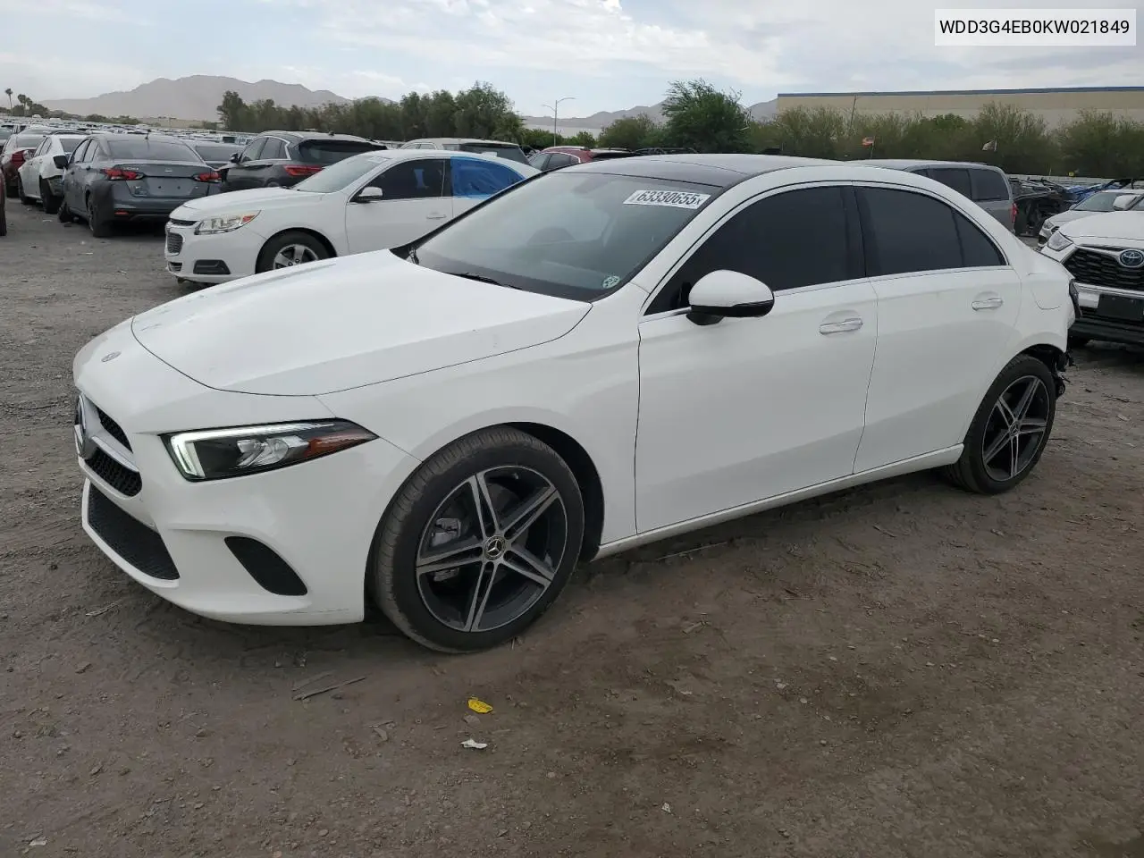 2019 Mercedes-Benz A 220 VIN: WDD3G4EB0KW021849 Lot: 63330655