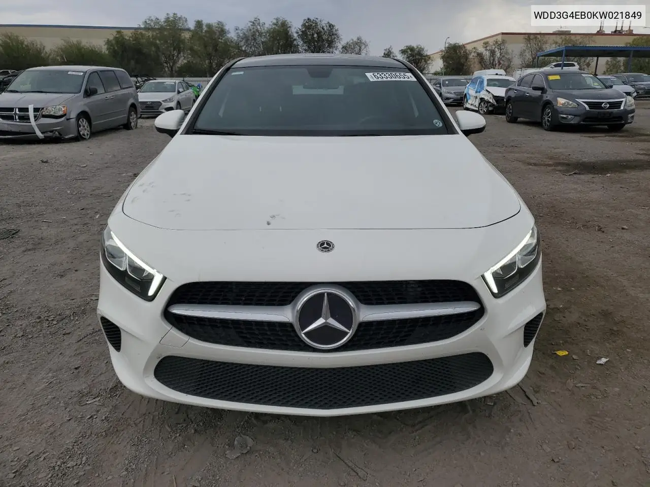 2019 Mercedes-Benz A 220 VIN: WDD3G4EB0KW021849 Lot: 63330655