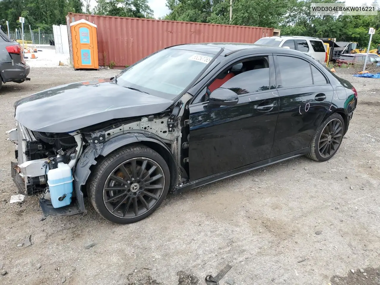 2019 Mercedes-Benz A 220 VIN: WDD3G4EB6KW016221 Lot: 65250765