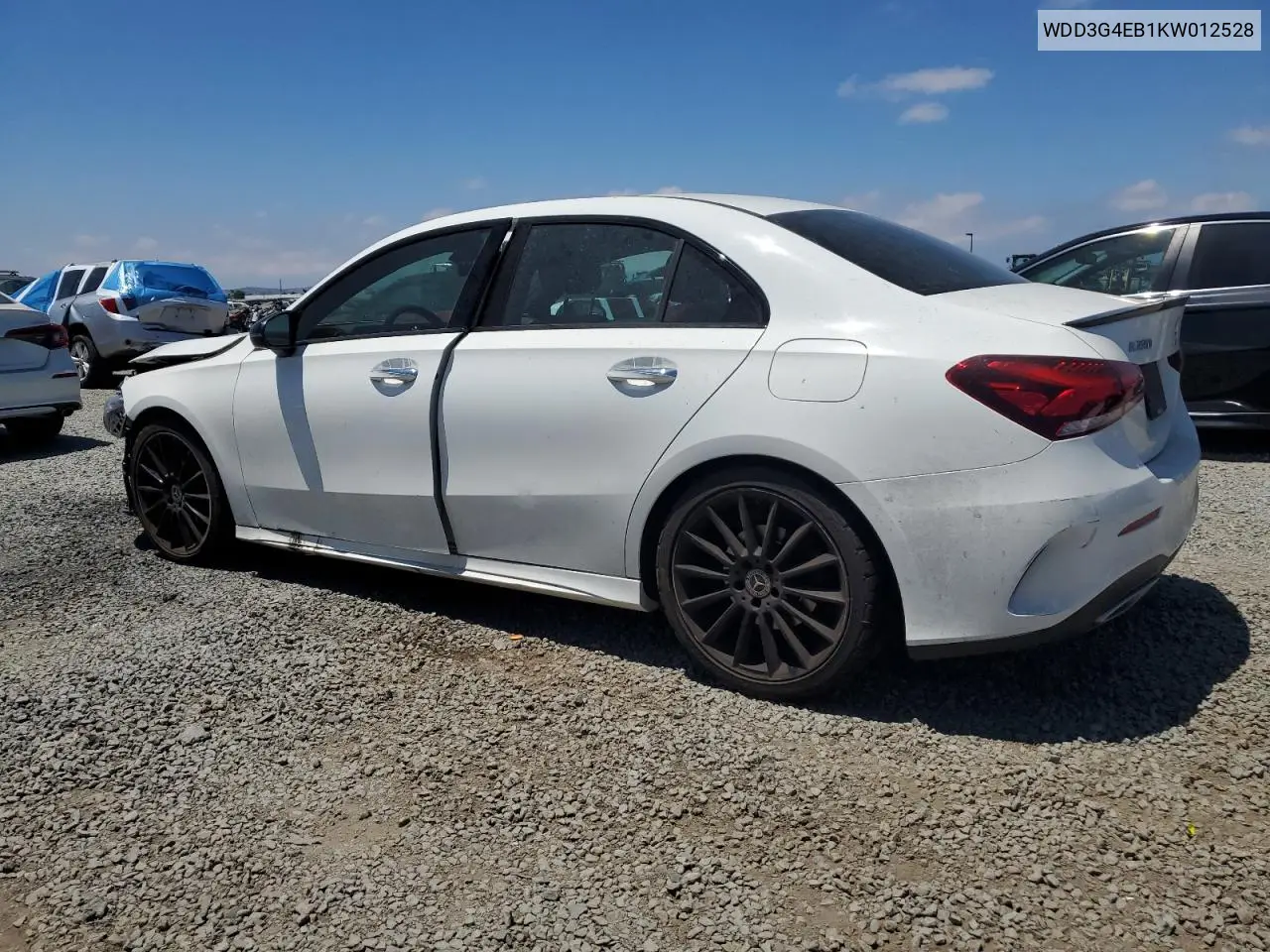 2019 Mercedes-Benz A 220 VIN: WDD3G4EB1KW012528 Lot: 65365185