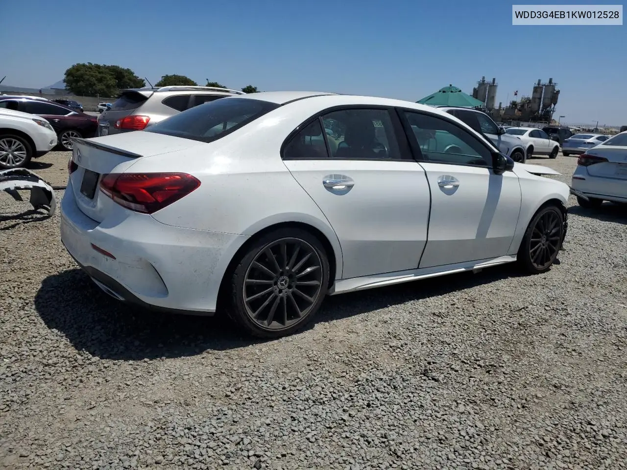 2019 Mercedes-Benz A 220 VIN: WDD3G4EB1KW012528 Lot: 65365185