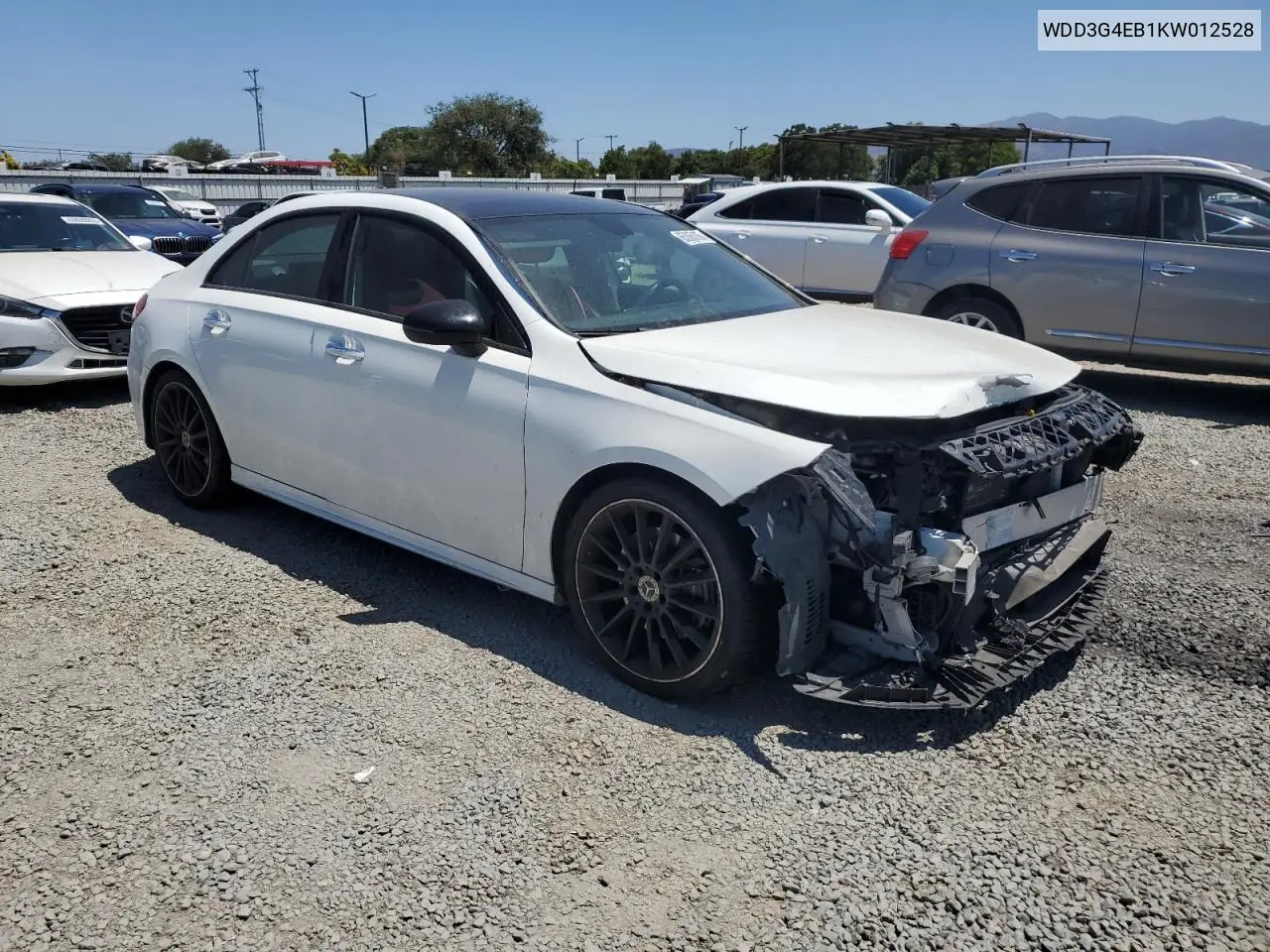 2019 Mercedes-Benz A 220 VIN: WDD3G4EB1KW012528 Lot: 65365185