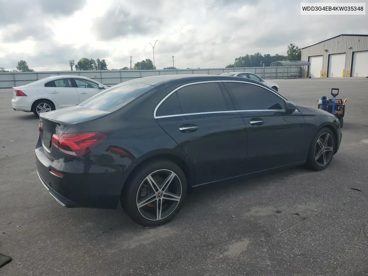 2019 Mercedes-Benz A 220 VIN: WDD3G4EB4KW035348 Lot: 65942445