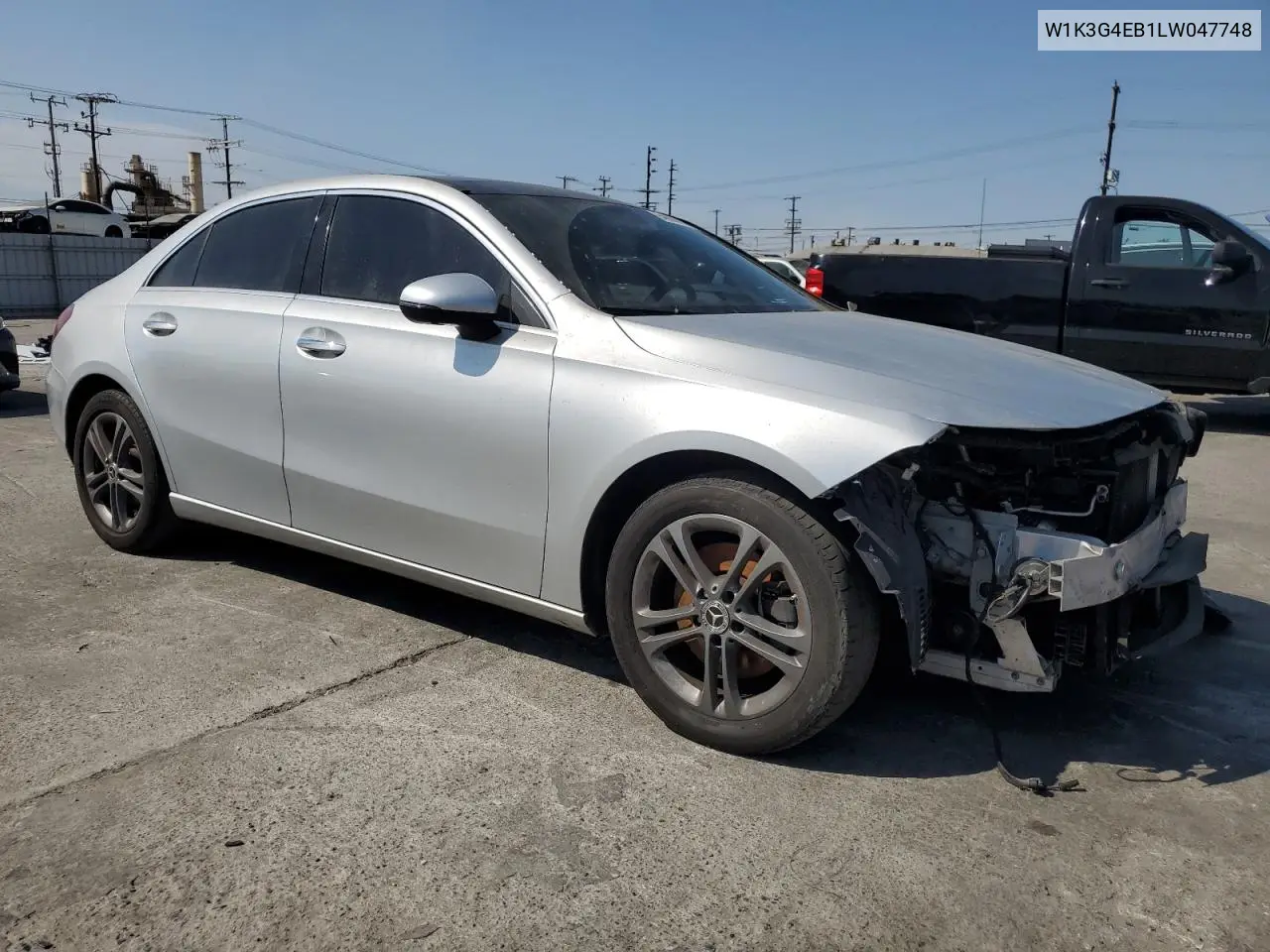 2020 Mercedes-Benz A 220 VIN: W1K3G4EB1LW047748 Lot: 64860915