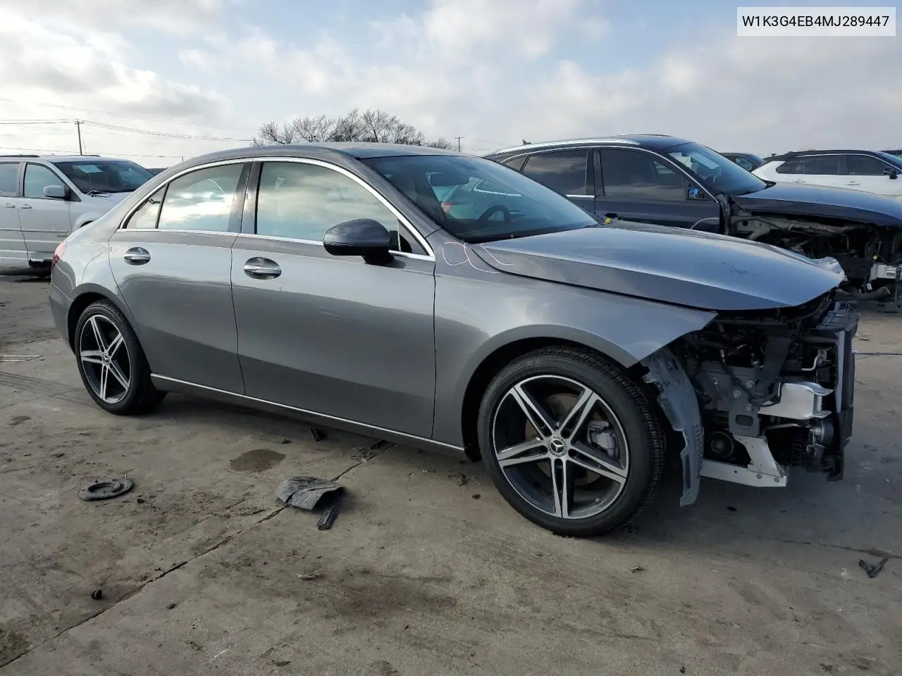 2021 Mercedes-Benz A 220 VIN: W1K3G4EB4MJ289447 Lot: 44254235