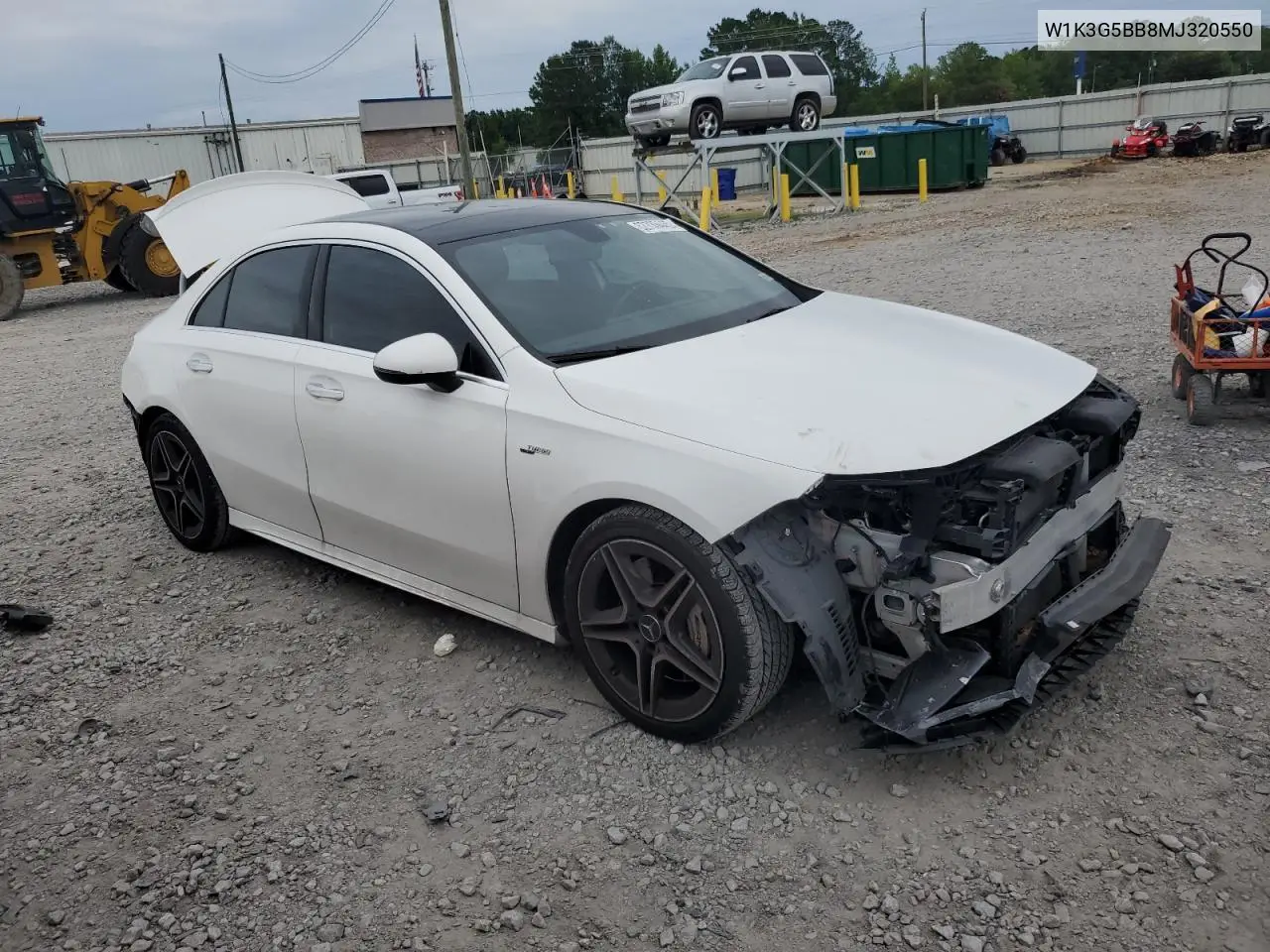 2021 Mercedes-Benz A 35 Amg VIN: W1K3G5BB8MJ320550 Lot: 62733445
