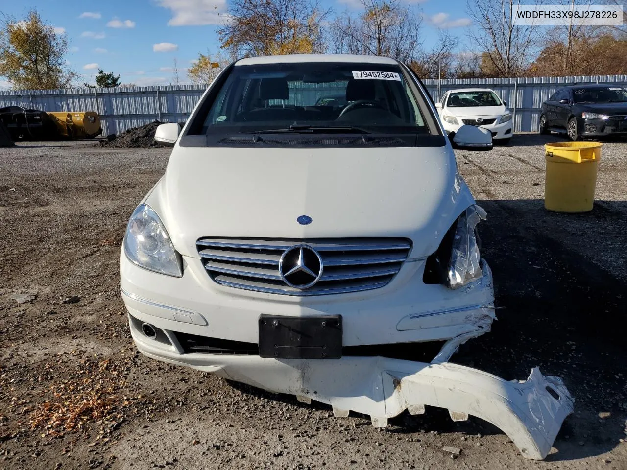2008 Mercedes-Benz B200 VIN: WDDFH33X98J278226 Lot: 79452584