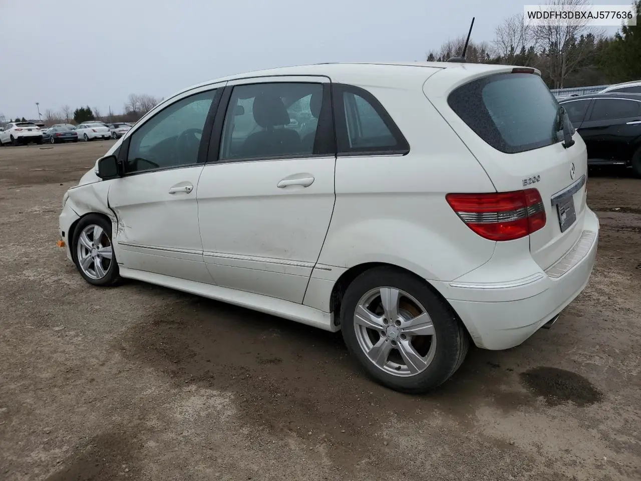 2010 Mercedes-Benz B200 VIN: WDDFH3DBXAJ577636 Lot: 51819305
