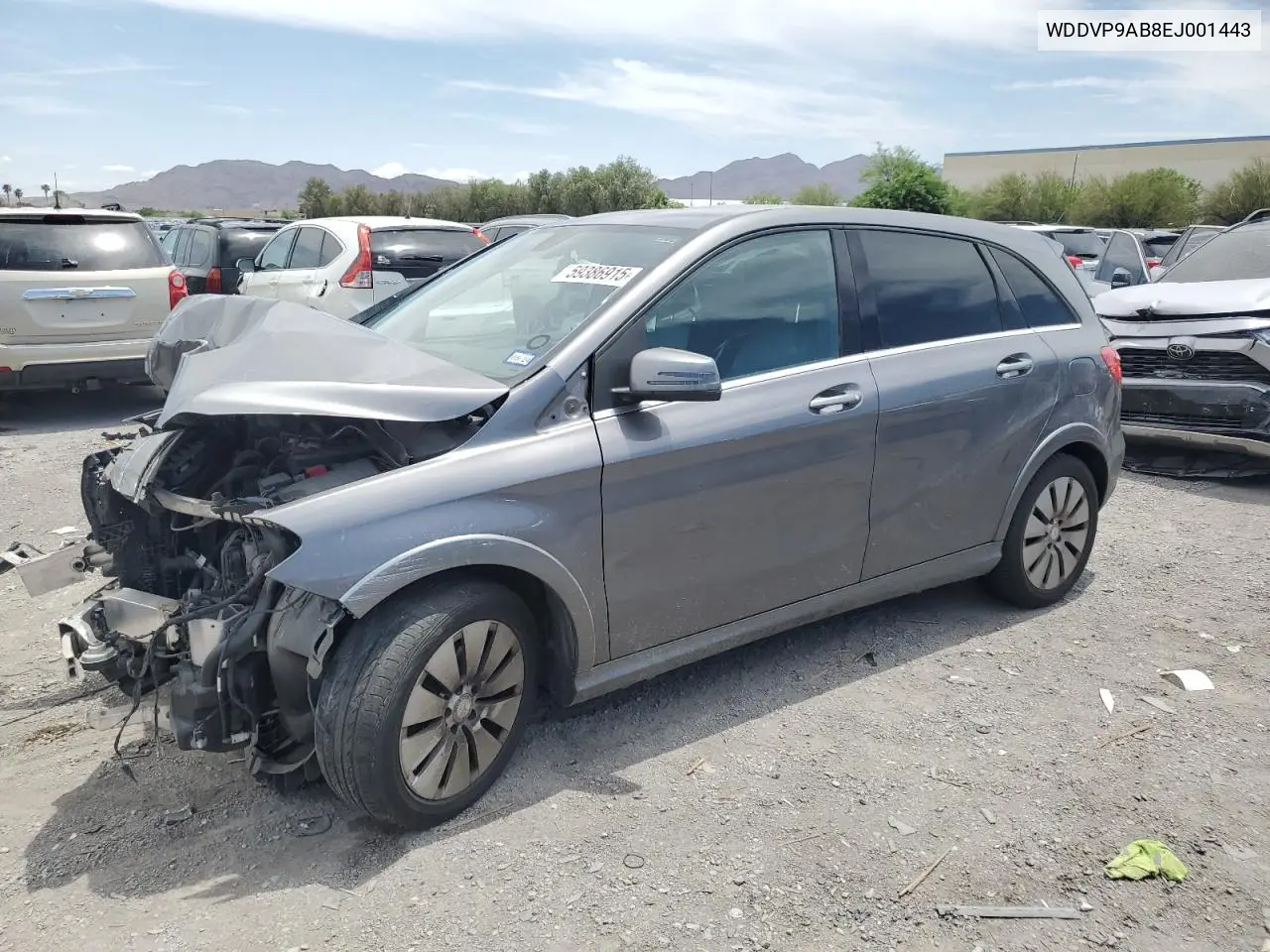 2014 Mercedes-Benz B Electric VIN: WDDVP9AB8EJ001443 Lot: 59386915