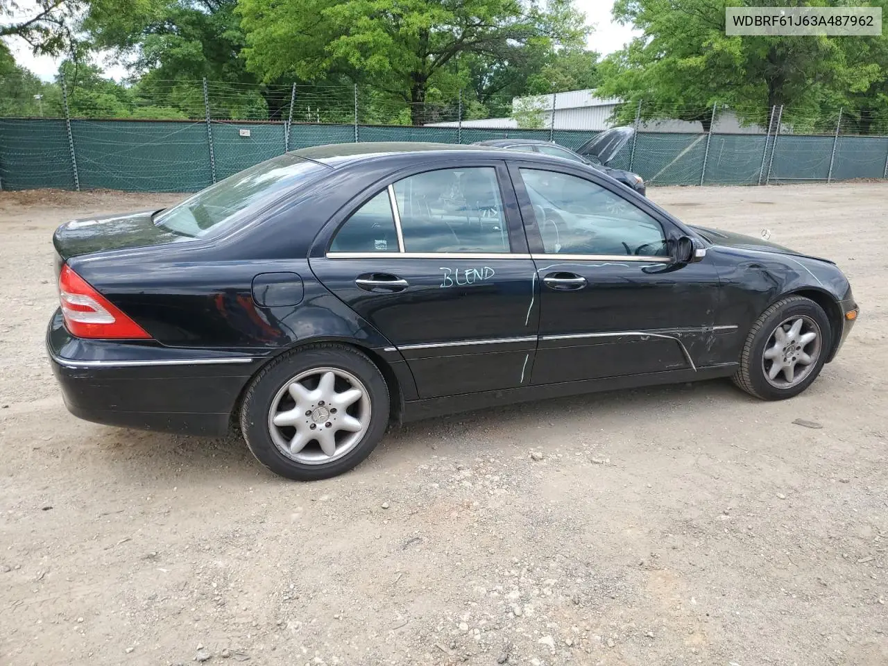 2003 Mercedes-Benz C 240 VIN: WDBRF61J63A487962 Lot: 56416365