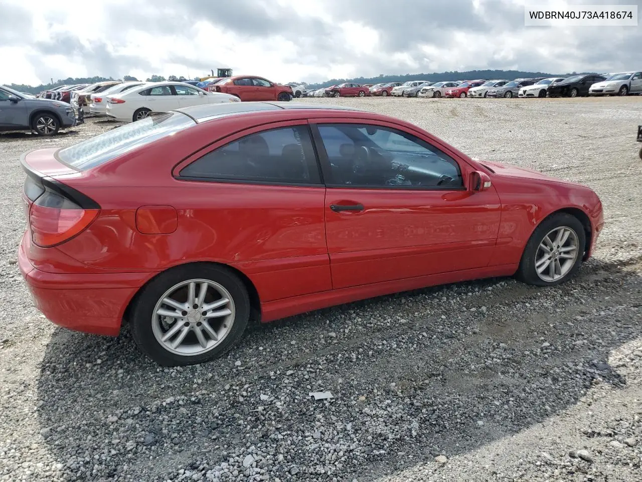 2003 Mercedes-Benz C 230K Sport Coupe VIN: WDBRN40J73A418674 Lot: 56570055