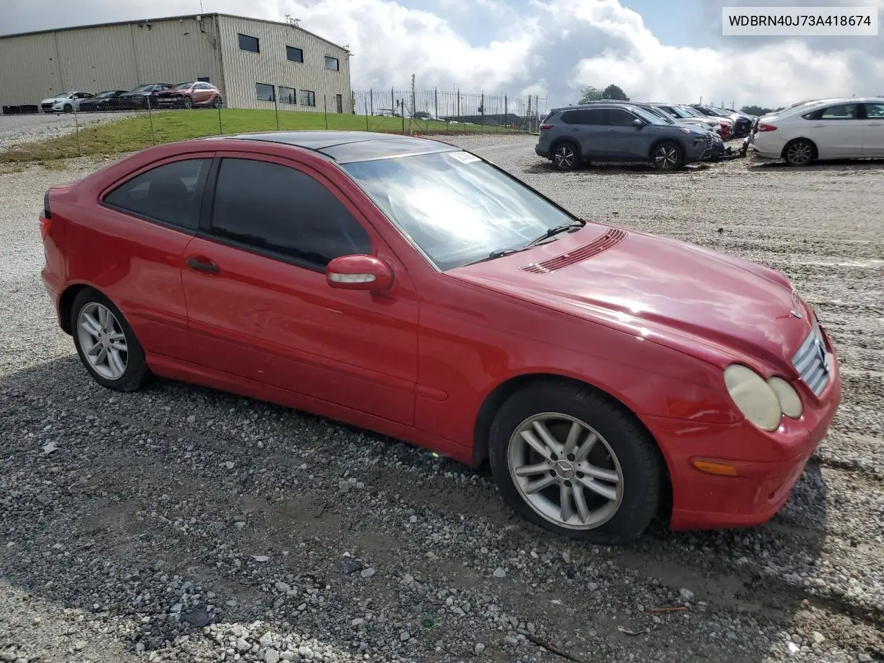 2003 Mercedes-Benz C 230K Sport Coupe VIN: WDBRN40J73A418674 Lot: 56570055
