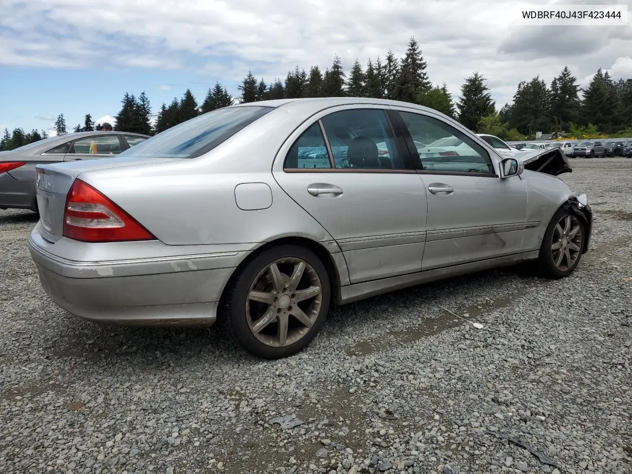 2003 Mercedes-Benz C 230K Sport Sedan VIN: WDBRF40J43F423444 Lot: 56666485