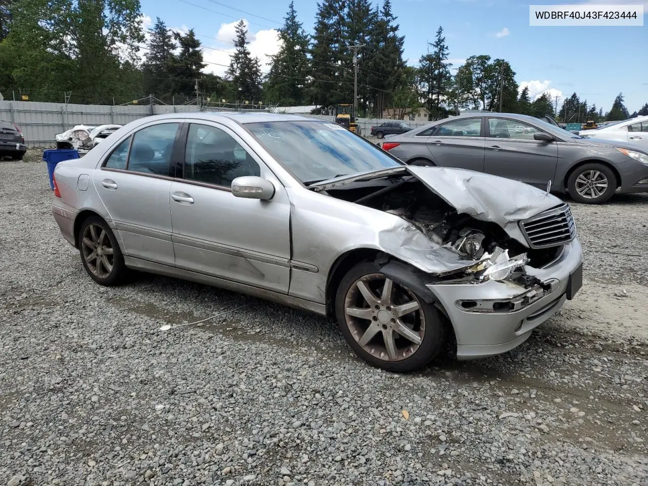 2003 Mercedes-Benz C 230K Sport Sedan VIN: WDBRF40J43F423444 Lot: 56666485