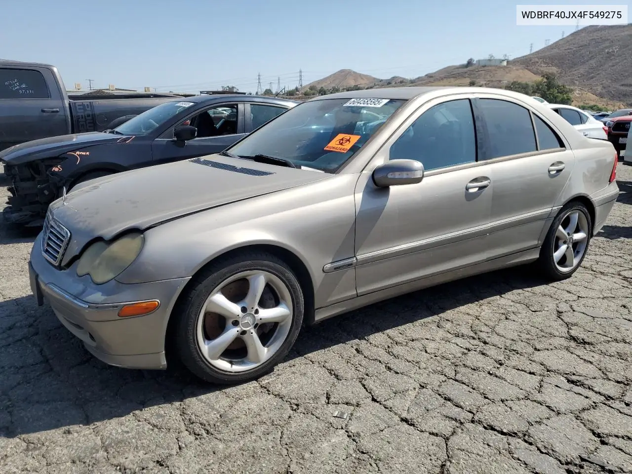 2004 Mercedes-Benz C 230K Sport Sedan VIN: WDBRF40JX4F549275 Lot: 60458595