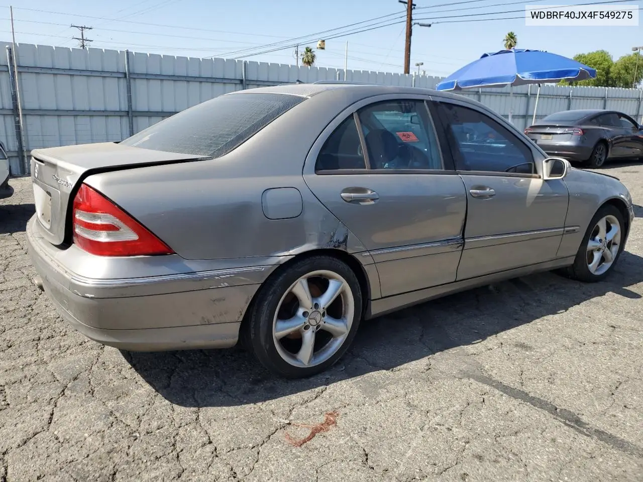 2004 Mercedes-Benz C 230K Sport Sedan VIN: WDBRF40JX4F549275 Lot: 60458595