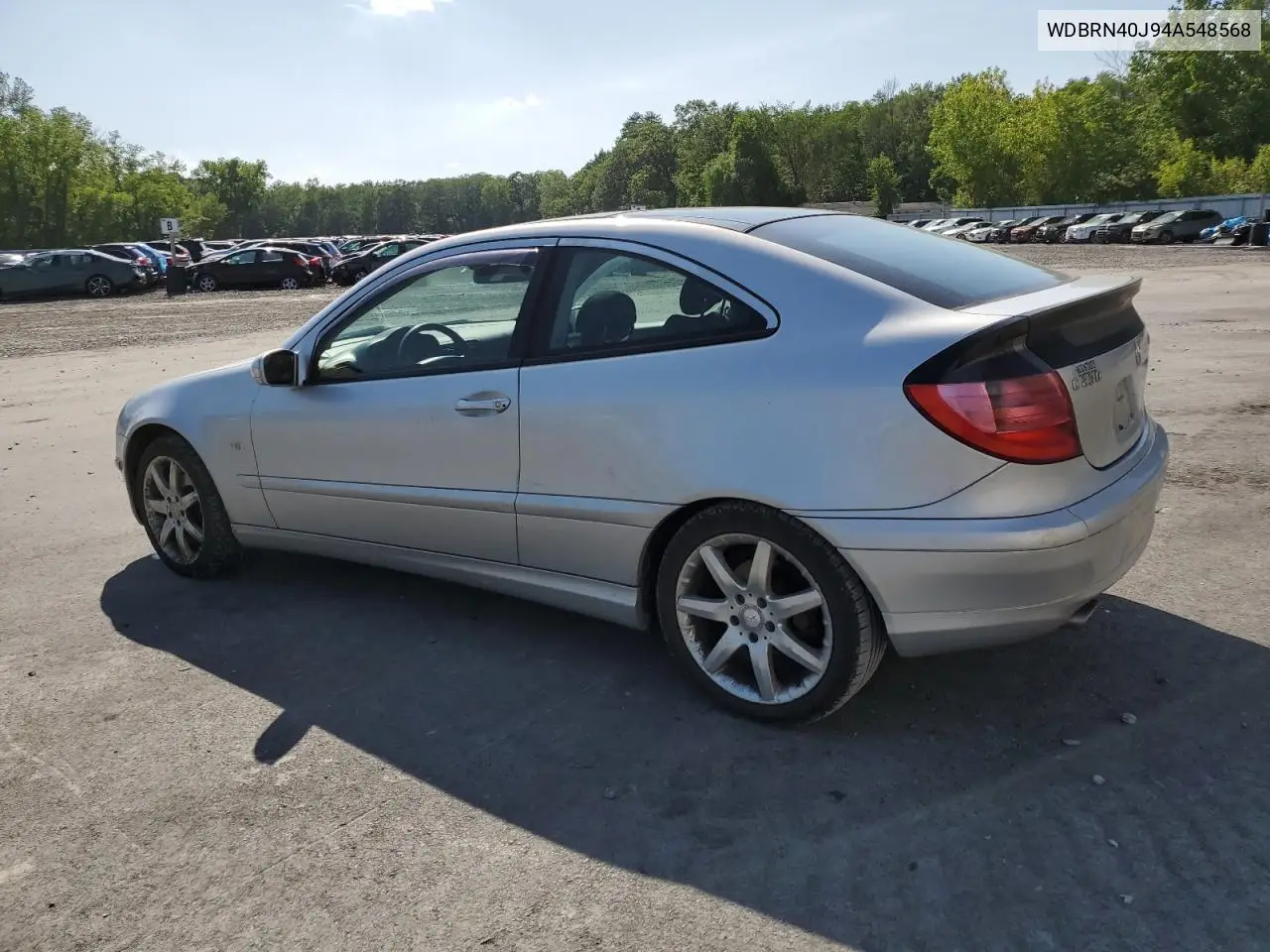 2004 Mercedes-Benz C 230K Sport Coupe VIN: WDBRN40J94A548568 Lot: 62208055