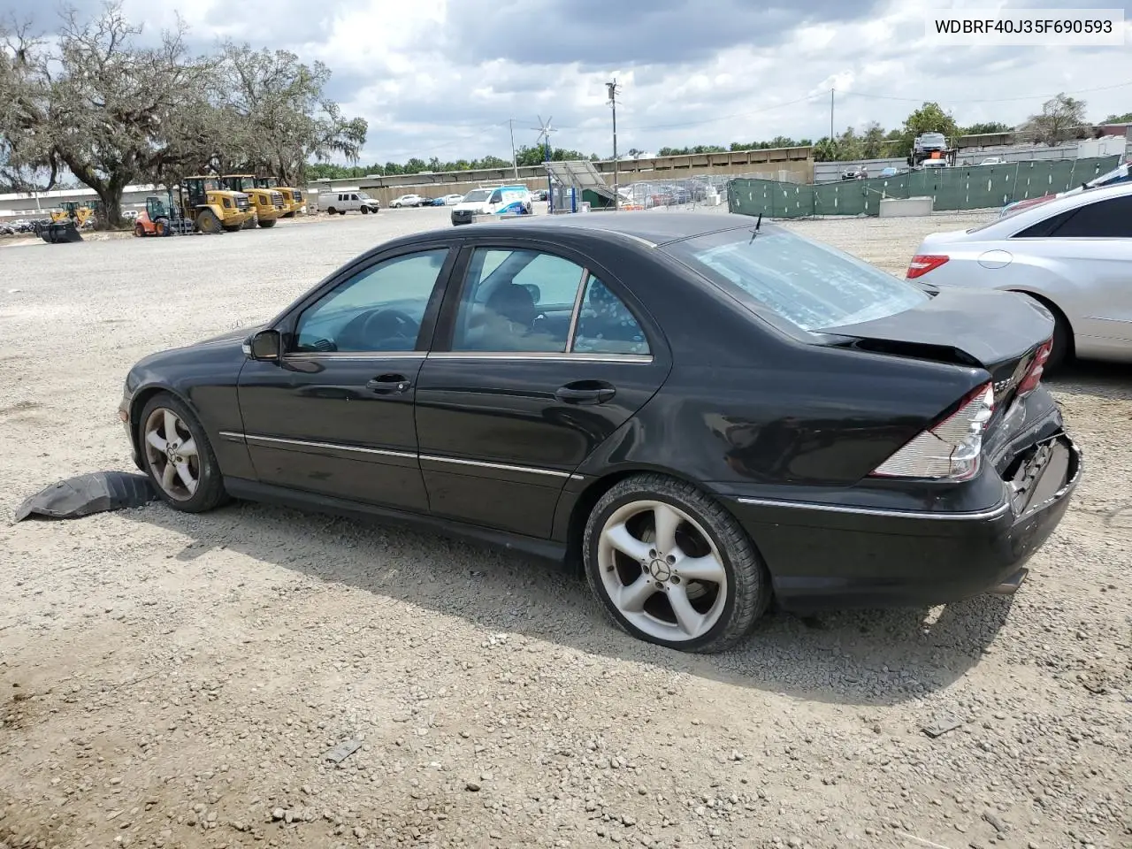 2005 Mercedes-Benz C 230K Sport Sedan VIN: WDBRF40J35F690593 Lot: 56122435